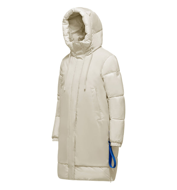 Women's long padded hooded jacket