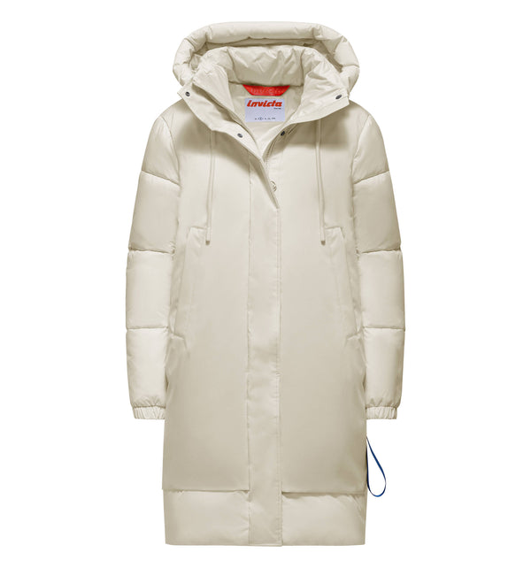 Women's long padded hooded jacket - 134 / S
