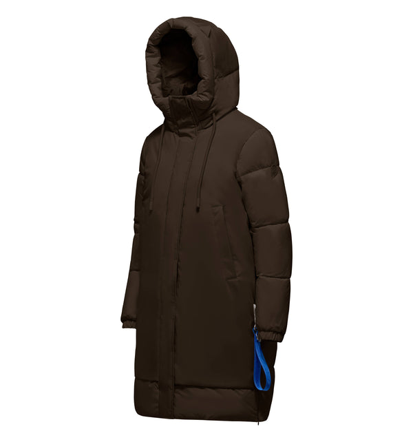 Women's long padded hooded jacket
