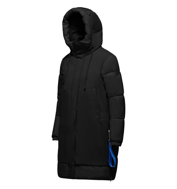 Women's long padded hooded jacket