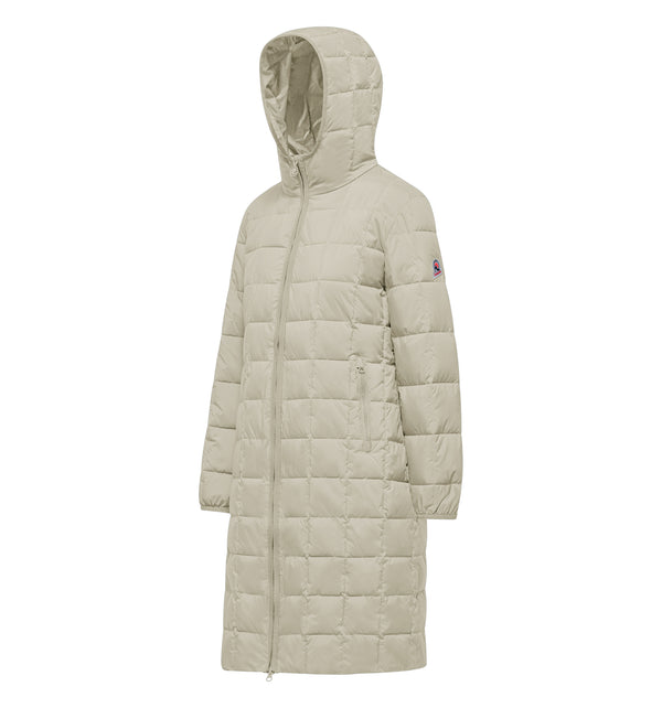 Lange Damenjacke mit Kapuze