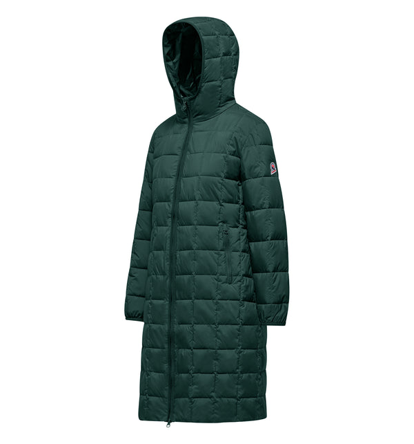 Lange Damenjacke mit Kapuze
