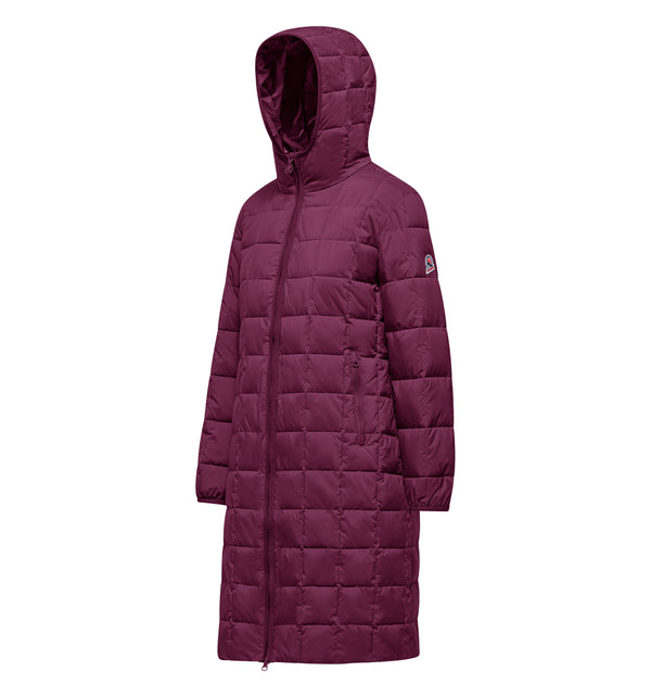 Lange Damenjacke mit Kapuze
