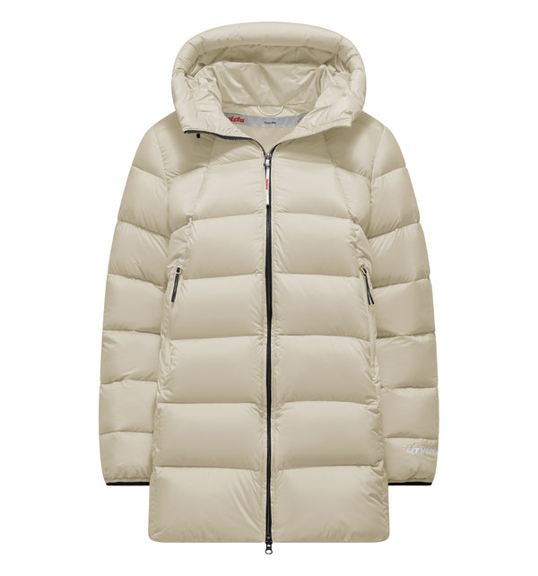 Piumino lungo da donna con cappuccio e zip - 001 / XS