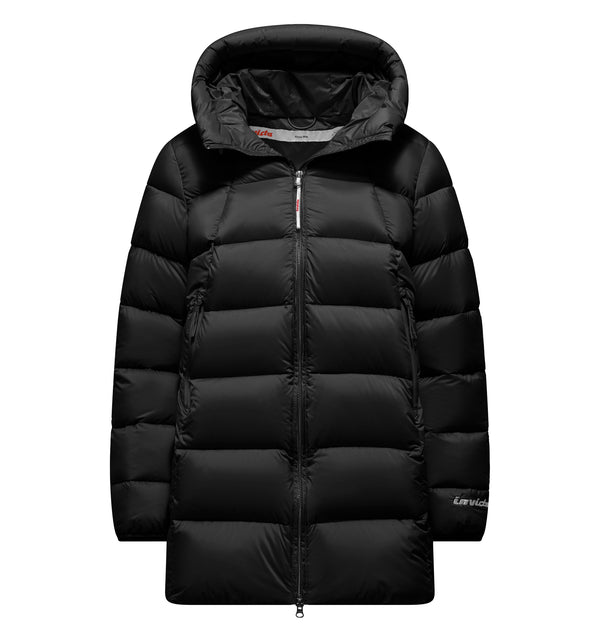 Piumino lungo da donna con cappuccio e zip - 090 / XS