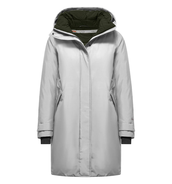 Parka lungo da donna con cappuccio e imbottitura sintetica - 000 / XS