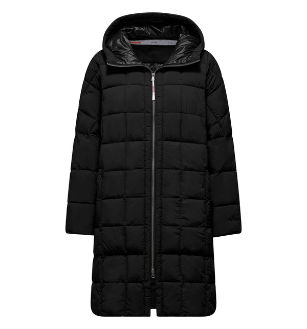 Parka lungo da donna con giacca imbottita staccabile