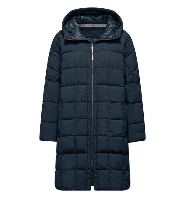 Parka lungo da donna con giacca imbottita staccabile