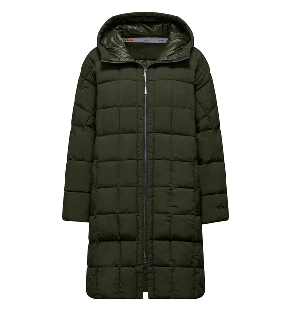 Parka lungo da donna con giacca imbottita staccabile