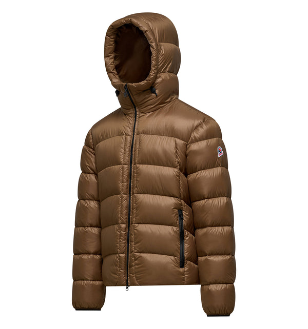 Herren-Daunenjacke aus Nylon mit Kapuze