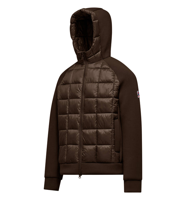 Herrenjacke aus Materialmix mit Kapuze