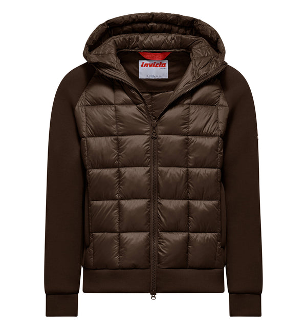 Herrenjacke aus Materialmix mit Kapuze - 14 / XXL