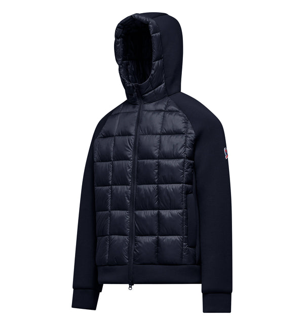 Herrenjacke aus Materialmix mit Kapuze