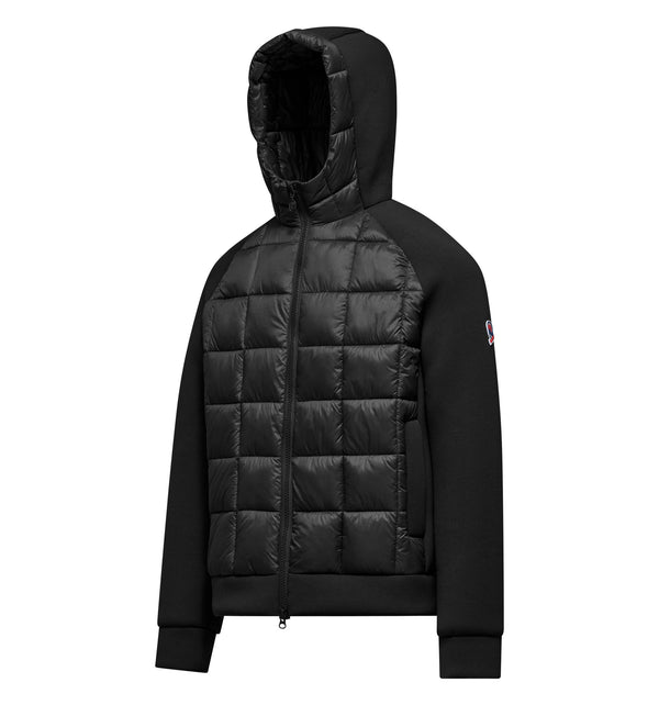Herrenjacke aus Materialmix mit Kapuze