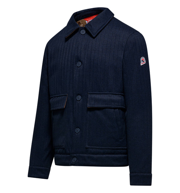 Wattierte Herrenjacke mit Kragen und Knöpfen