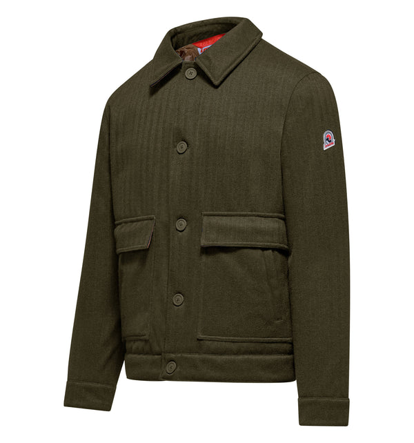 Wattierte Herrenjacke mit Kragen und Knöpfen